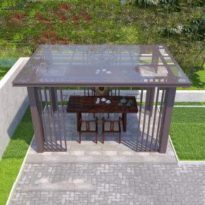 新中式凉亭户外庭院铝合金亭子别墅花园四角阳光房园林景观遮阳亭