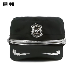 新款上海保安鸭舌帽安保物业门卫作训帽上海保安橄榄绿棒球帽子