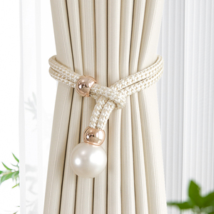 珍珠窗帘绑带绑饰一对装轻奢高档扣环扎束带纱帘收拢绑绳装饰点缀