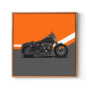 哈雷硬汉883摩托车装饰画复古bobber机车馆俱乐部墙挂画现代30cm