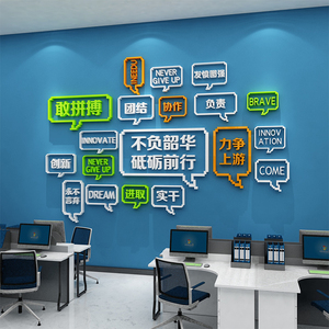 办公室墙面装饰司企业团队形象文化励志标语会议创意背景布置贴纸