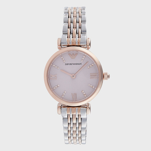 armani/阿玛尼小表盘蝴蝶镜面指针式机芯水钻欧美石英女表ar11223