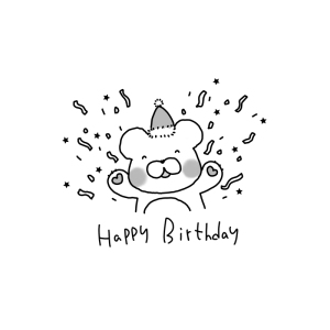 生日快乐手账光敏印章 小熊庆祝印章