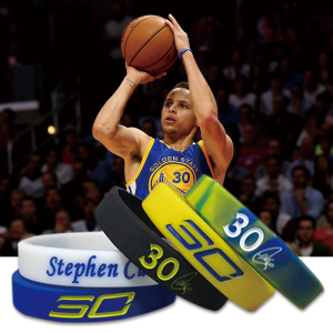 库里手环勇士队30号curry硅胶签名夜光情侣送男友nba篮球运动腕带
