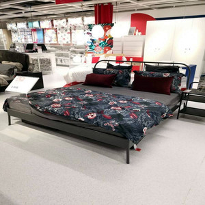 宜家代购科帕达床架北欧简约卧室铁艺床单人双人铁床