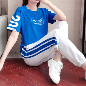 跳曳步舞服装2020夏季新款短袖团队服男女套装广场舞纯棉两件套潮