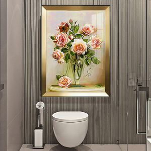 现代欧式卫生间装饰画美式浴室防水挂画酒店洗手间厕所免打孔壁画