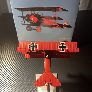 合金飞机模型一战德国战斗机红色男爵福克dr单座三翼机带合金支架