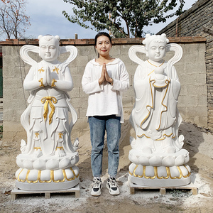 石雕佛像观音菩萨善财龙女童子像汉白玉花岗岩弥勒佛卧佛寺庙祠堂