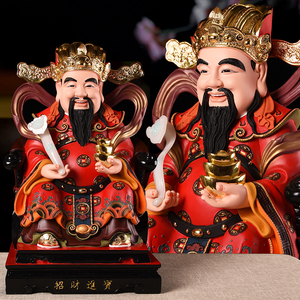 财神爷佛像招财家用树脂摆件客厅店铺开业礼品招财文财神比干范蠡