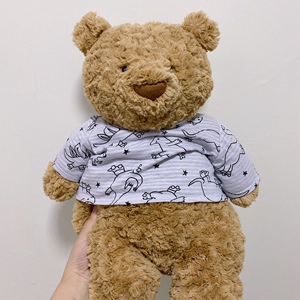 90采芙妮童装淘宝小红书同款网红巴塞罗那小熊衣服玩偶恐龙连体衣