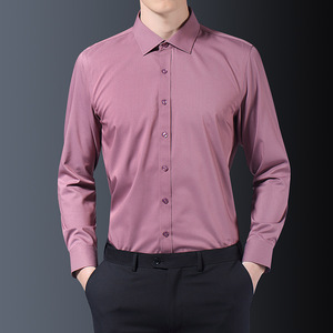 柔软浅色内穿衬衣体闲百搭欧版衬衫素色讨衫男西服打底衫西装内衬