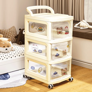 小推车零食置物架婴儿用品收纳柜可移动美容抽屉柜儿童玩具储物架
