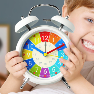 儿童学生用早教小闹钟女孩超大音量强力叫醒男孩专用起床神器时钟