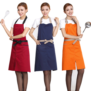 厨乐乐正品韩版时尚挂脖围裙家用围腰酒店厨房面点师服务员工作服