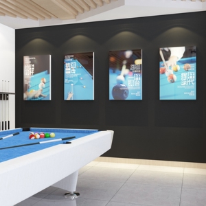 台球厅室墙面装饰品布置俱乐部吧台背景文化墙贴纸画海报3d立体