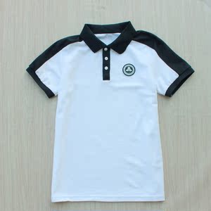 杭州二中夏季短袖校服男童女童中大童t恤翻领透气网纹polo款