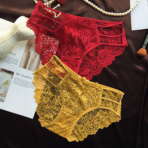 女士欧美蕾丝内裤细带交叉镂空低腰性感女短裤裤衩三角裤