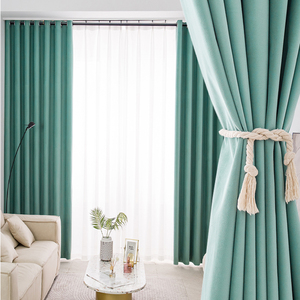 北欧轻奢纳米绒布窗帘卧室客厅遮阳窗帘布加厚遮光别墅窗帘成品