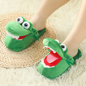 抖音同款会张嘴巴的鳄鱼鞋跳舞咂嘴拖鞋可爱恶搞恐龙毛绒玩具