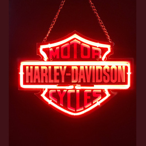 哈雷戴维森复古霓虹灯玻璃管美式酒吧店铺发光装饰家居氛围装饰灯