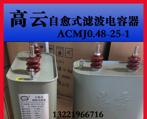 ACMJ0.48-25-1 宁波高云自愈式滤波电容器 480V 25Kvar单相电容器