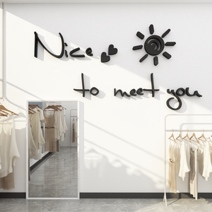 网红打卡拍照区布置背景女服装店创意道具美容院墙面装饰房间形象