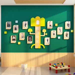 幼儿园教师风采展示栏墙贴办公室文化员工照片培训机构托管班装饰