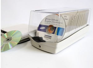 安尚actto CDC-50K 50片装CD光盘收纳盒CD/DVD碟片包防盗锁标签贴