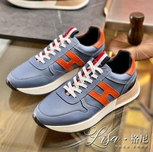 hermes/爱马仕男鞋22新款h字母logo拼接休闲运动鞋透气低帮跑步鞋