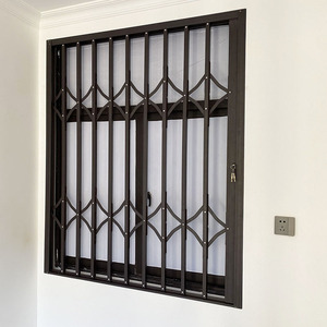 折叠式防盗窗铝合金推拉网飘窗伸缩儿童防护栏隐形阳台护栏拉闸门