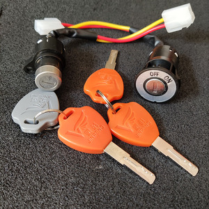 电动三轮车曲槽新款防盗钥匙大头小头两线电源锁点火通电开关配件