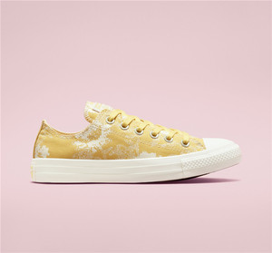 Converse/匡威女帆布鞋低帮板鞋鹅黄色扎染春夏秋校园正品505977