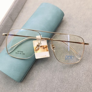 polo双梁大框复古钛超轻防蓝光眼镜韩版男女时尚显瘦可配近视7046