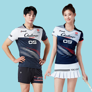 佩吉酷羽毛球服女夏季2022年新款订制韩国夏天男短袖速干运动套装