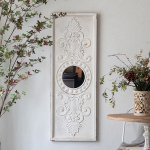 美式实木雕花镜面壁饰复古沙发电视背景墙上客厅玄关壁挂墙面饰品