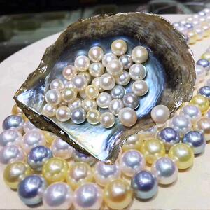 美白祛斑海水珍珠akoya直播间现场开取无优化马氏贝中国南珠