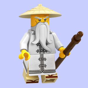 兼容乐高幻影忍者大电影a053吴大师 人仔积木 njo354 70608 70612