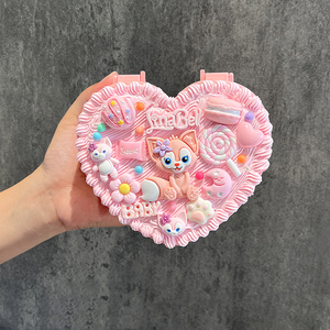 儿童首饰盒奶油胶diy手工可爱少女心发饰桌面收纳盒饰品盒子礼物