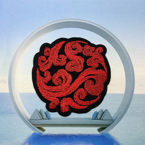 汉服圆形补子装饰中国风刺绣布贴绣片祥云图案破洞补丁贴花小号