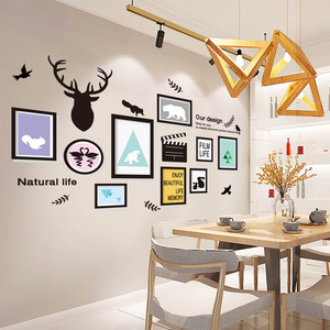 北欧餐厅墙贴纸客厅餐桌墙面装饰墙上布置贴画3d立体墙画自粘墙纸