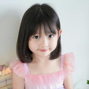 抖动字节淘宝儿童假发女孩可爱短发波波头内扣拍照表演淑女韩版自然