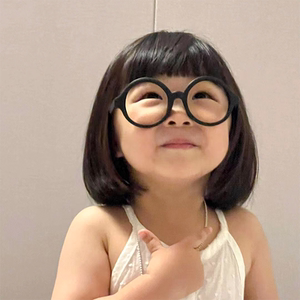 女童假发可爱齐刘海自然波波头短直发萌娃写真道具內扣仿真全头套