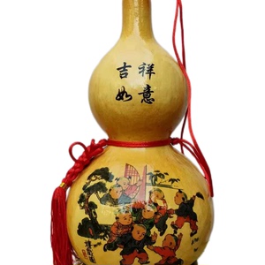 贴画家用水转印图案彩绘招财客厅贴纸手绘天然葫芦百子图