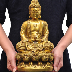 纯铜释迦牟尼佛佛像摆件大日如来佛祖佛大号居家供奉家用佛教用品