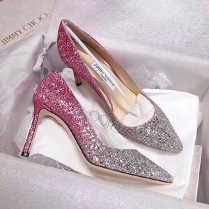 英国直邮jimmychoo周仰杰高跟鞋渐变尖头亮片jc婚鞋细跟水晶女鞋