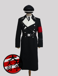 羽亭推荐m32大衣马裤呢黑色套装翻领cos重演动漫修身保暖冬季男士