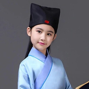 儿童汉服书生古装书童教书先生帽子古代男子才子秀才头饰男女演出