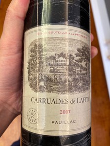 法国拉菲珍宝 rothschild小拉菲红葡萄酒 2007年拉菲副牌9年老店