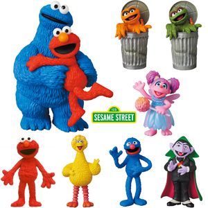 日本购回正版udf芝麻街艾摩甜饼怪大鸟公仔摆件潮玩具收藏手办